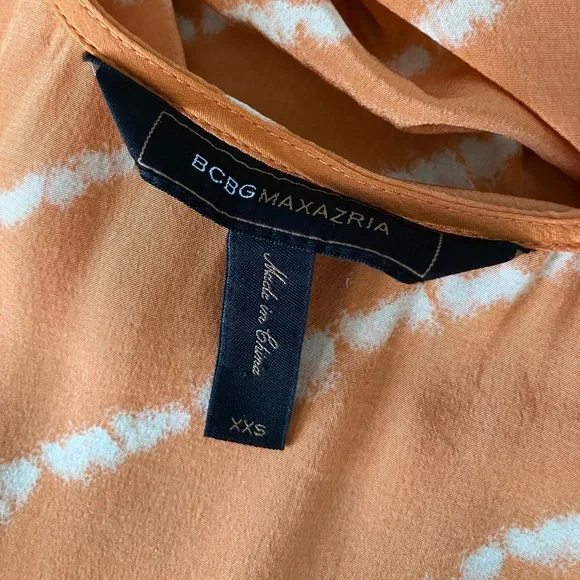BGBG MAXAZRIA Orange and White Tie-Dye Silk Cocktail Dress Size XXS - Picture 9 of 10